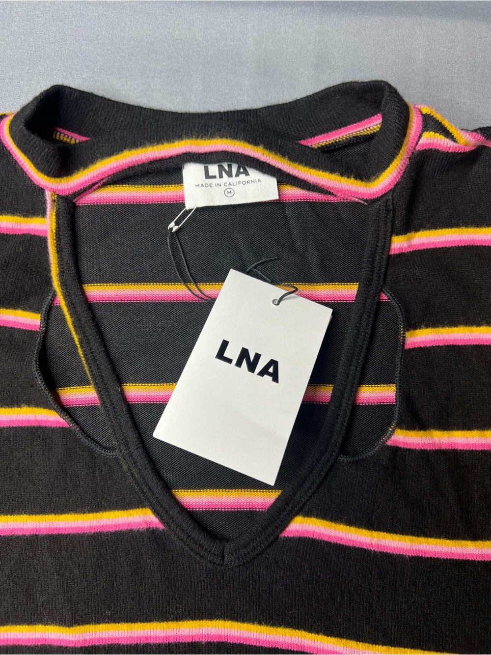 LNA California Striped Cutout Neck Sweater – NWT | Medium